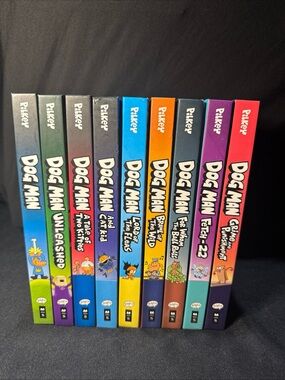 Dog Man Books 1-9 Hardcover Lot Dav Pilkey 3 First Edition 1st Printings